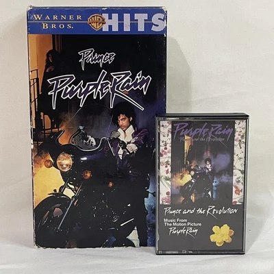 Prince Purple Rain VHS Movie + Cassette Tape Set/Lot Foto 1 de 4