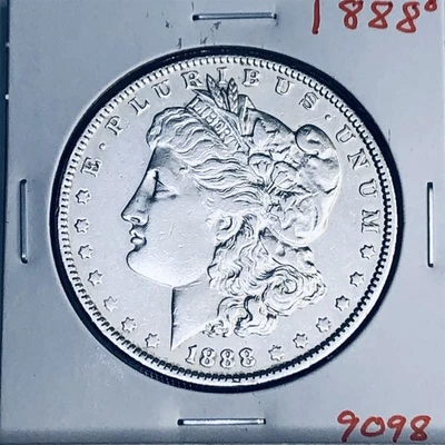 Dólar de plata O Morgan 1888 alta calidad genuino EE. UU. COMO NUEVO MONEDA RARA 9098 Foto 1 de 3