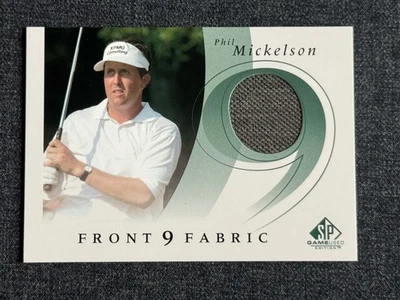 2002 SP GAME USED GU GOLF CARD #F9S-PM PHIL MICKELSON FRONT 9 FABRIC RELIC - Image 1 of 2