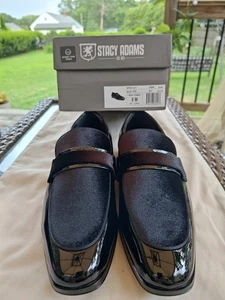 Stacy Adams Herren Spratley Mokassinnaht Sattel Slipper Schwarz Halbschuh 25686-001 Hochzeit - Bild 1 von 9