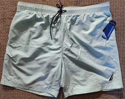 Traje de baño Nautica real verde aguamarina sólido pantalones cortos para hombre talla XXL NUEVO/NUEVO CON ETIQUETAS Foto 1 de 4