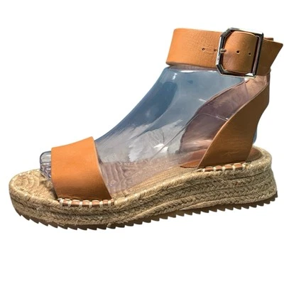 Antonio Melani Espadrille Wedge Sandal Slingback Sandal Leather Strap Size 8 - Image 1 of 4