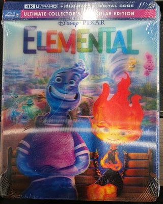 PIXAR | Disney ELEMENTAL 4K (UHD / Blu-ray / Digital) + Lenticular Slipcover OOP - Image 1 of 2