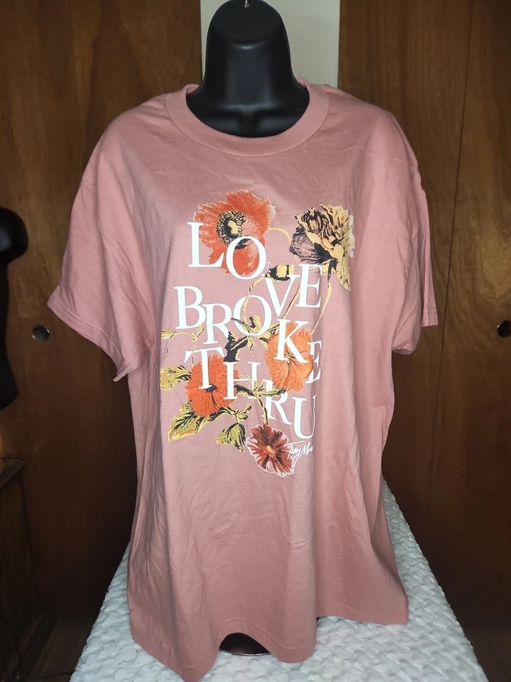 Camiseta de concierto Toby Mac rosa para mujer Love Broke talla grande música nueva Foto 1 de 3