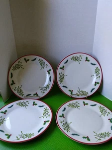 4 Royal Norfolk "CHRISTMAS HOLLY BERRY" Porzellan Speiseteller - Bild 1 von 7
