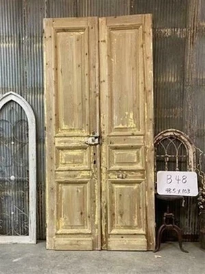 Antique French Double Doors (48.5x103) European Thick Molding Design B48 - Image 1 of 4
