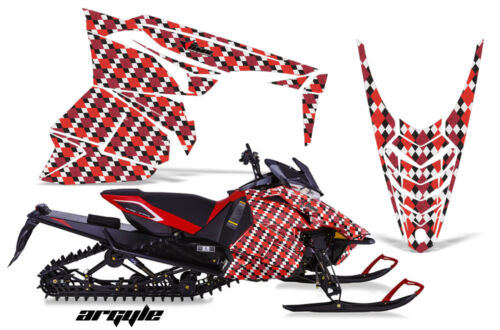 Snöskoter Graphics Kit Dekaler Sticker Wrap For Yamaha Viper 2014-2016 ARGYLE Röd