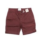 D/Struct Burgundy Casual Summer Rolled Up Chino Knee Length SHORTS Bottoms Pants