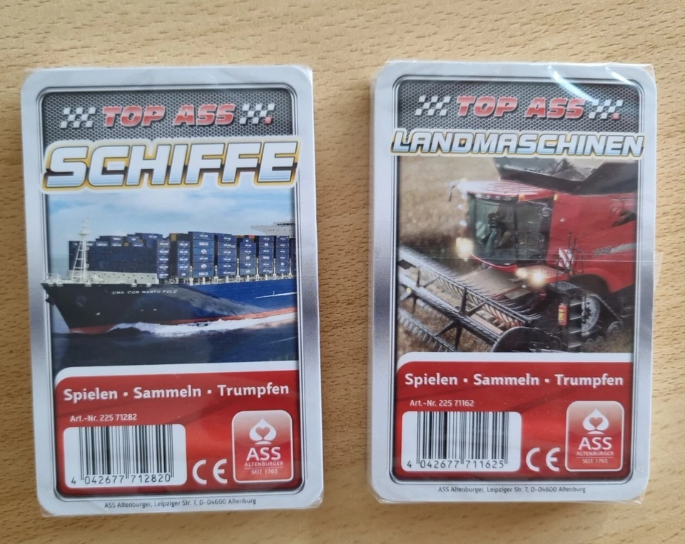 Top Ass Schiffe Kartenspiel Trumpfen Quartett