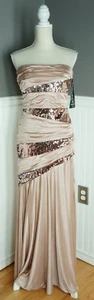 NEW ROBERTA Size M Women’s Strapless Sequined Prom Cocktail Sheath Dress NWT - Picture 1 of 4