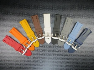 24mm PU Rubber Diver Band Tang Buckle Strap Black Brown Orange Suunto Core - Picture 1 of 37