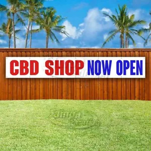 CBD SHOP AHORA ABIERTO Bandera de vinilo publicitaria GRANDE ENORME TAMAÑO XXL - Imagen 1 de 6