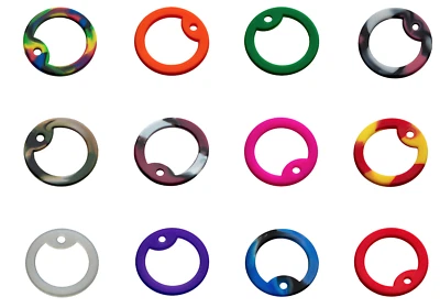 Lote de 2 Silenciadores de Etiqueta de Perro Médicos del Ejército Goma Silicona ¡10 Colores! Foto 1 de 4