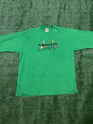 Camiseta Vintage Años 90 We Be Jammin Jamaica Adulto Talla XXL Verde Bordada Foto 1 de 4