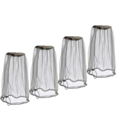 Paquete de 4 cubiertas de cabeza de mosquitero de malla facial para sombrero al aire libre pesca en la selva Foto 1 de 4