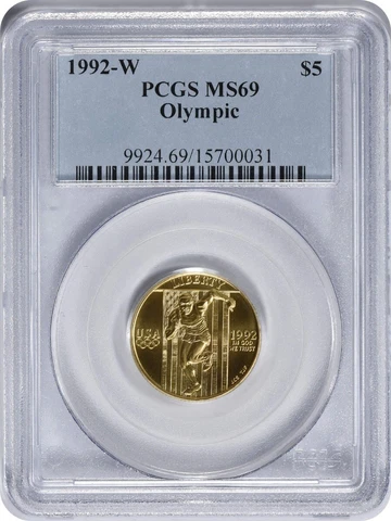 1992-W Olympic $5 Gold Five Dollar Commemorative Gold MS69 PCGS Cover