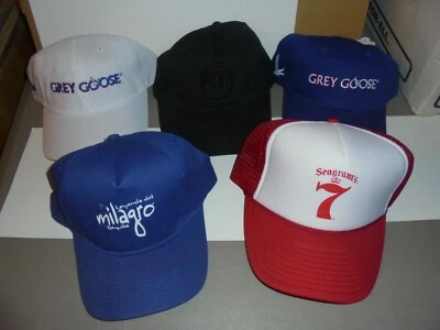 ЛОТ ИЗ 5 СВЯЗАННЫХ С АЛКОГОЛЕМ ШЛЯП, СЕРЫЙ ГУСЬ, MILAGRO, SEAGRAMS, BICARDI, ХОРОШИЙ ЛОТ - Изображение 1 из 4