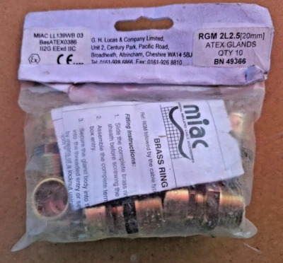 LUCAS & AEI RGM 2L2.5 Compression Glands for MICC PYRO MI cable 10pk