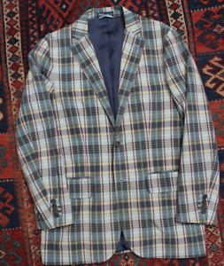 Polo Ralph Lauren Blazer Small Madras Plaid Check Cotton Smart Casual 2 Roll 3