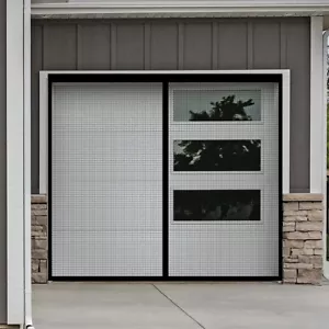 Garage Door Screen Magnetic Closure Mosquito Curtain Closer Bugs Mesh 8x7FT - Picture 1 of 7