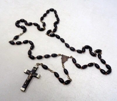 Superbe chapelet ancien en bois - 52 ctms - Photo 1/3