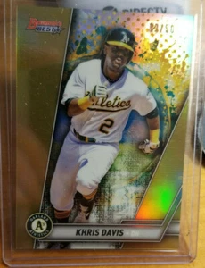 2019 Bowman's Best Gold Refractors #6 Khris Davis 09/50 Athletics - Picture 1 of 1
