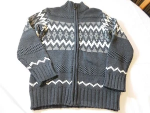The Children's Place Boy's Youth Long Sleeve Zip Up Sweater Charcoal Grey M 7/8  - Picture 1 of 5