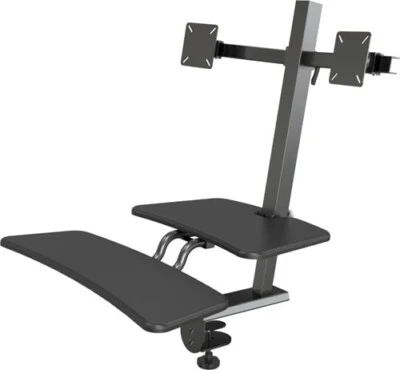 Dual Monitor Sit Stand Desk FRONT MOUNT WORKSTATION 90531 ECR0081 - Image 1 of 4