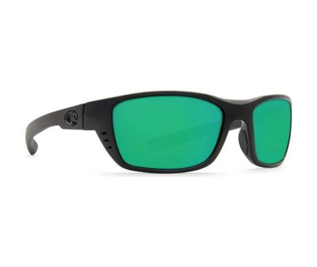 Costa Del Mar Whitetip Rectangular Sunglasses for Men - Blackout/Green Mirrored Polarized-580p