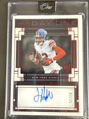 2023 Panini One Jalin Hyatt Day One RC #116 Auto Red /25 Encased NY Giants - Image 1 of 2