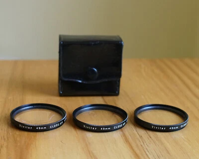 Juego de 3 filtros de primer plano Vivitar 49 mm excelente estado #2 Foto 1 de 3