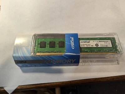 Crucial 8GB (2x4GB) PC3-12800 DDR3 1600MHz CL10 Dsktp RAM Memory NEW! - Image 1 of 3