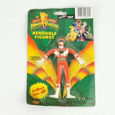 Vintage Gordy Toy Mighty Morphin Power Rangers biegbare Figuren rot NEU