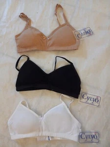 3 Pack- Teens Girls Training Bras Junior Sport Comfy Size 12 Black Nude White - Picture 1 of 2