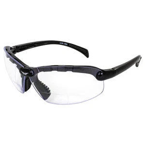 GAFAS DE SEGURIDAD BIFOCALES GLOBAL VISION C-2 MARCOS NEGROS LENTES TRANSPARENTES 2.0 - Imagen 1 de 9
