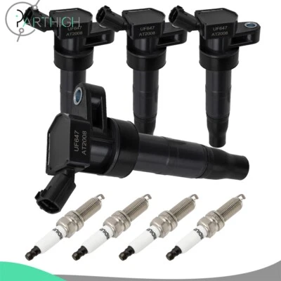 Ignition Coils + Spark Plugs For Hyundai Santa Fe Sport 2013 2014 2015 2.0L - Image 1 of 4