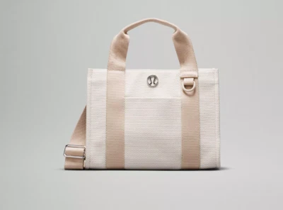 Rare New Lululemon Two-Tone Canvas Tote Bag Mini 4.5L NWT Mojave Tan/Light Ivory - Image 1 of 2