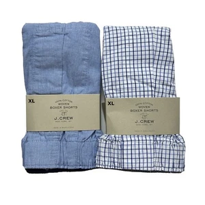 Calzoncillos boxer J Crew para hombre XL 2 pares azul liso y ventana - Imagen 1 de 3