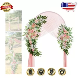 Elegant Champagne & Pink Wedding Arch Flowers - Versatile Floral Decor Pack of 2 - Picture 1 of 8