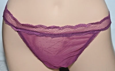 Nuevo con etiquetas Braguita de bikini Victoria's Secret malla encaje malva cuerda XXL 2X 2XL Foto 1 de 4