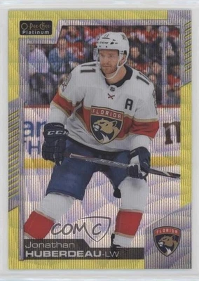 2020-21 O-Pee-Chee Platinum Neon Yellow Surge Jonathan Huberdeau #20 - Image 1 of 2