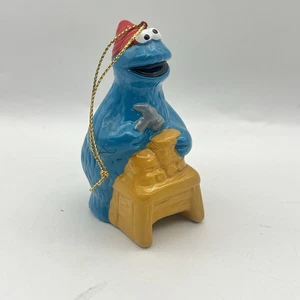 SESAME STREET MUPPETS Hand Painted Ornament COOKIE MONSTER Porcelain Vintage - Picture 1 of 5
