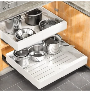 Pull Out Cabinet Organizer Expandable Drawer Organizer Easy Slide out Drawers - Picture 1 of 9
