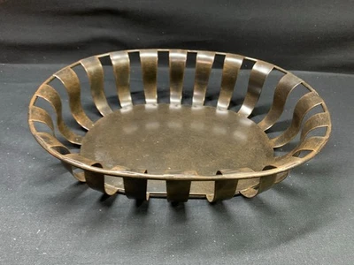 Blechschale 33x26x8 cm, braun, oval, metalloptik, Obstschale, Dekokorb, gebaucht - Bild 1 von 3