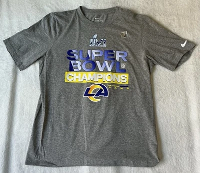 Nike NFL Los Angeles Rams Super Bowl Champions Gris Cuello Redondo Camisa Juvenil XL NUEVO Foto 1 de 4