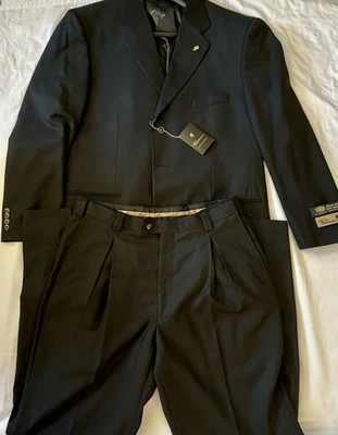 Traje Falcone 3 Piezas Blazer Negro Talla 35R Pantalones y Chaleco Por favor Leer. Nuevo con etiquetas Foto 1 de 4
