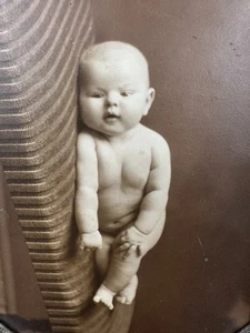 Antique 1920s Baby Photo Infant Chubby Cheeks Portrait Sepia Artcraft Studio PA - Picture 1 of 16