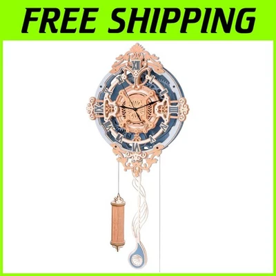 Kit de relógio de parede quebra-cabeça 3D vintage - 12" arte de pêndulo mecânico - presente ideal - Imagem 1 de 4