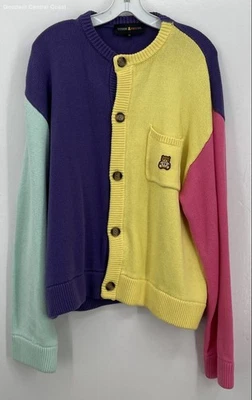 Cárdigan Teddy Fresh para hombre con bloques de color - talla M Foto 1 de 4