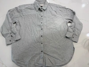 Women's Oversized Fit Flannel Long Sleeve Button Down Universal Thread L Grey - Picture 1 of 8